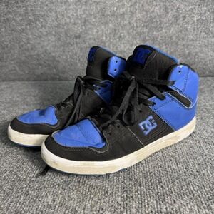 DC Shoes Mens High Top Skater Sneakers Blue Black Leather Lace Up Size 8.5